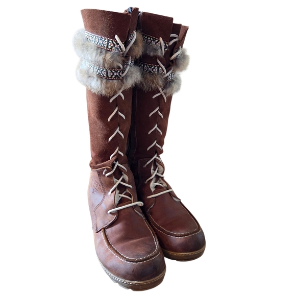 Saute Mouton Nahima Women's Suede Leather Nubuck Waterproof Brown Boots Size 38 - Picture 8 of 16